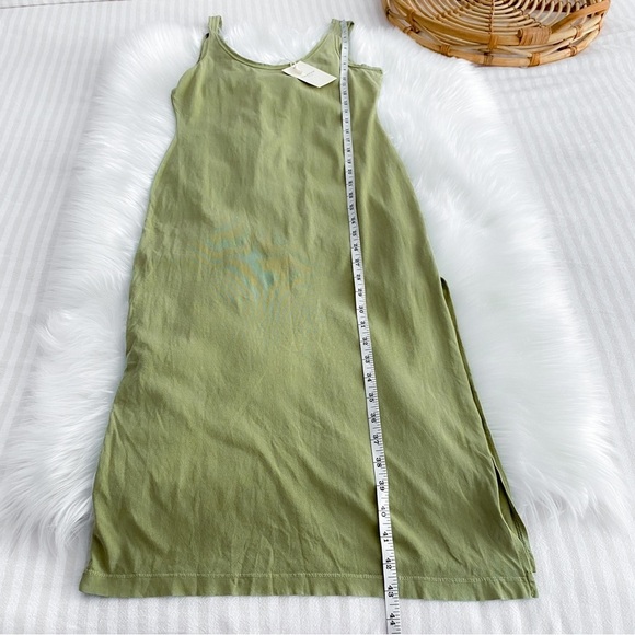 Tularosa Green The Willa Tank Dress Palm Green Shirt Midi Dress Slit NEW XS NWT - Picture 15 of 16